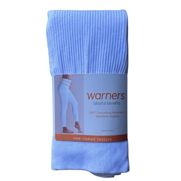 NEW! WARNERS BLISSFUL BENEFITS SEAMLESS LEGGING S/M FLEECE LINED IVORY - Picture 1 of 2